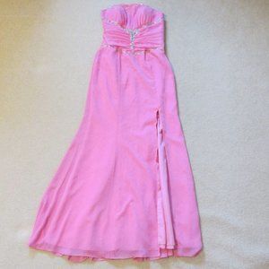 FOREVER YOURS WOMEN'S SIZE 8 PINK FORMAL DRESS BARBIE PARTY PROM RHINESTONES